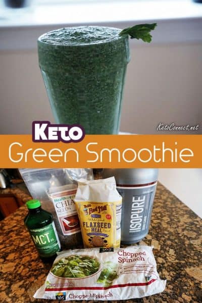 This fabulous 5 ingredient Keto Green Smoothie recipe packs 40g of protein and just 3g Net Carbs. Serve as described, or add in your favorite nuts, nut butters, or cocoa powders!