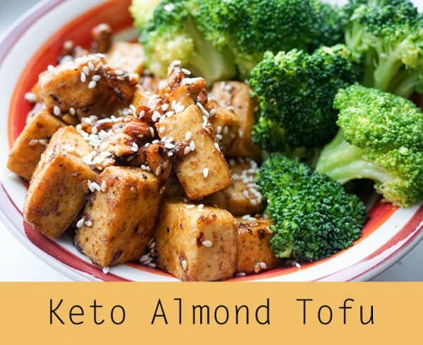 Vegetarian Keto! Simple, low carb almond tofu.