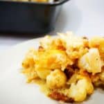 cauliflower mac and cheese plated