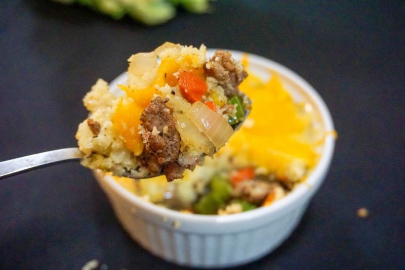 keto dinner shepards pie fork