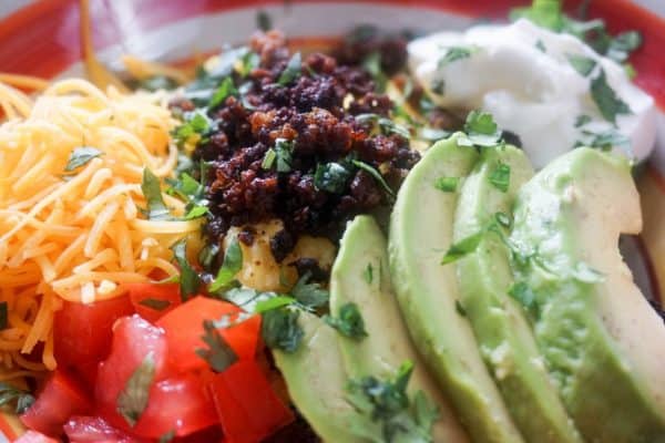 mexican breakfast bowl closeup