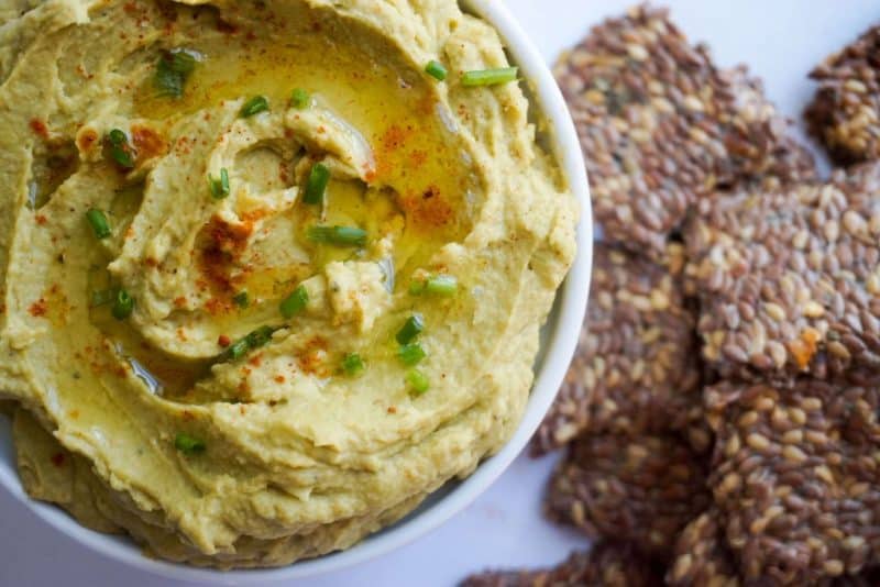 avocado hummus horizontal close