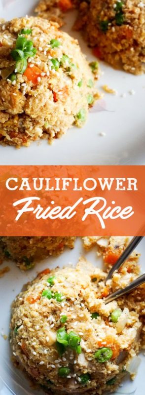 Cauliflower fried rice with chicken. Low carb cauliflower fried rice.