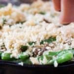 low carb green bean casserole topping hand