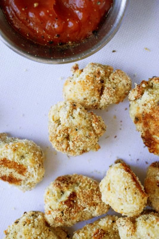 gluten free popcorn chicken with dip