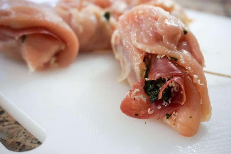 chicken saltimbocca rolled