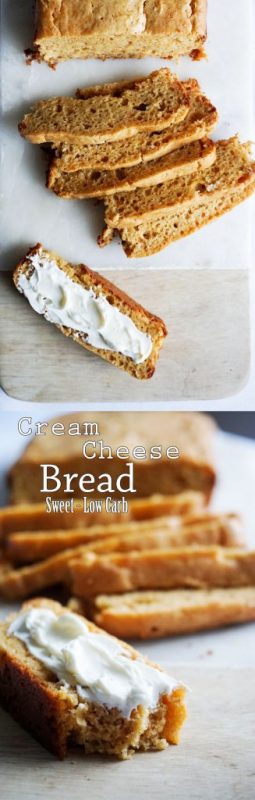 Subtly sweet keto cream cheese bread