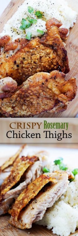 Crispy Chicken Thighs with Rosemary Butter!