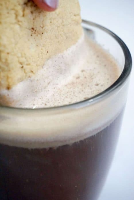 cookie dipped in irish coffee