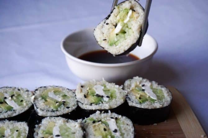 keto sushi horizontal dip