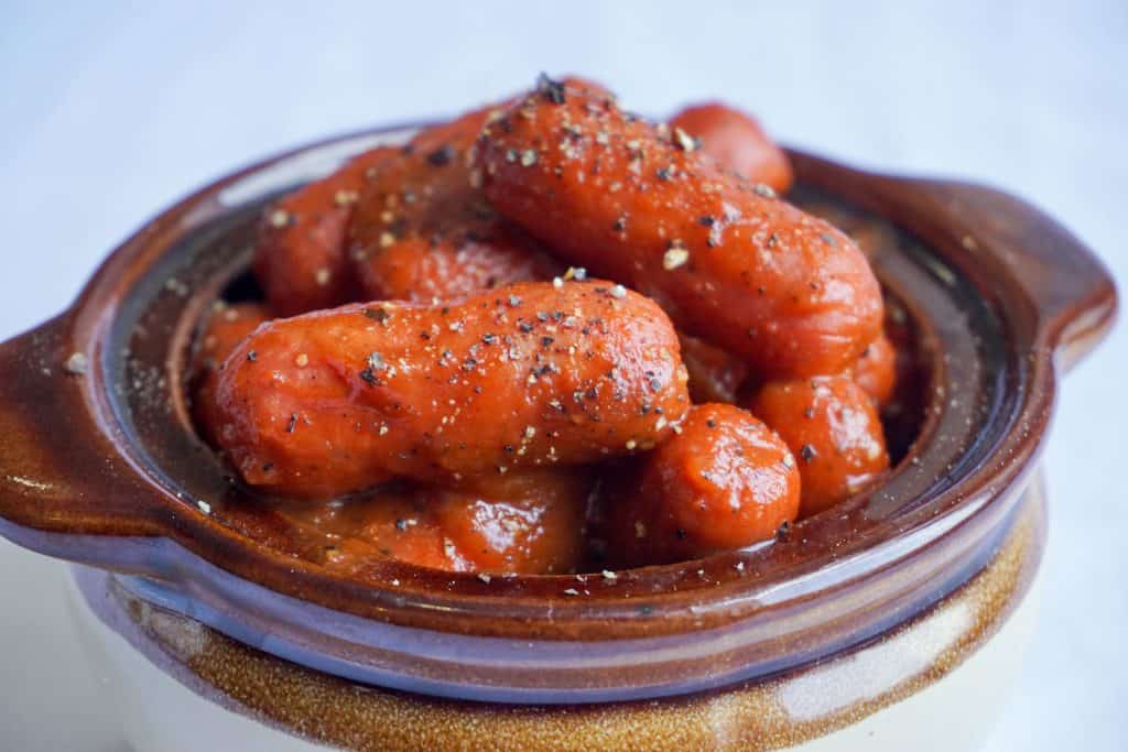 keto cheddar jalapeno biscuits A mini crock pot full of little smokies