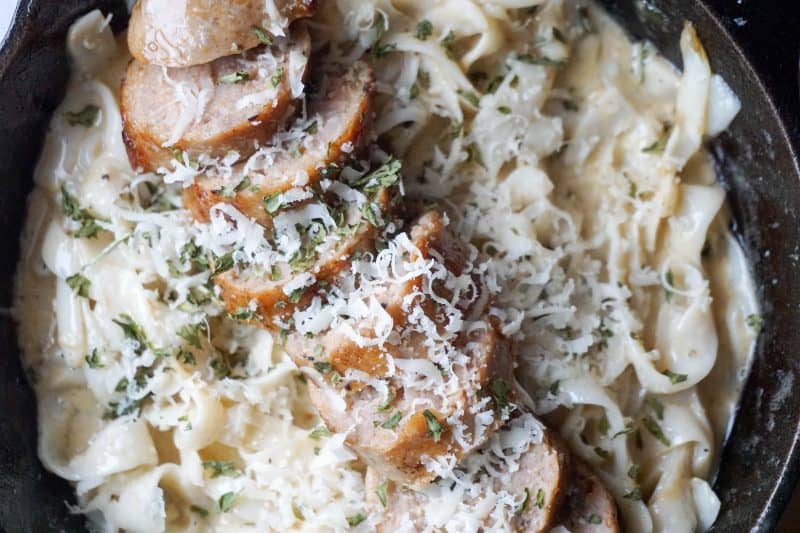 Low Carb Pasta Alfredo With Sausage - KetoConnect