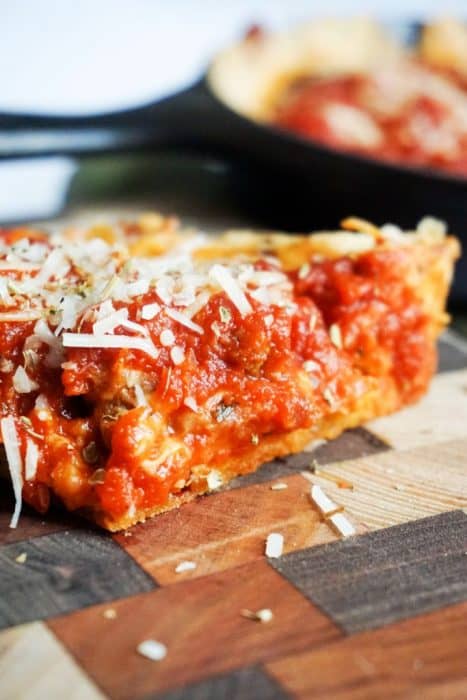 low carb pizza slice close