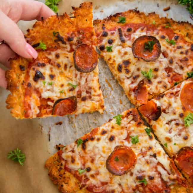 chicken crust pizza No carb keto pizza crust made with chicken.