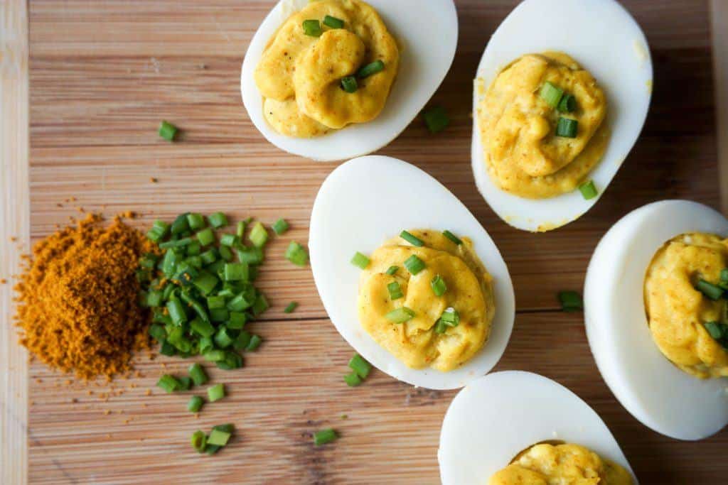 dairy free keto curried deviled eggs horizontal