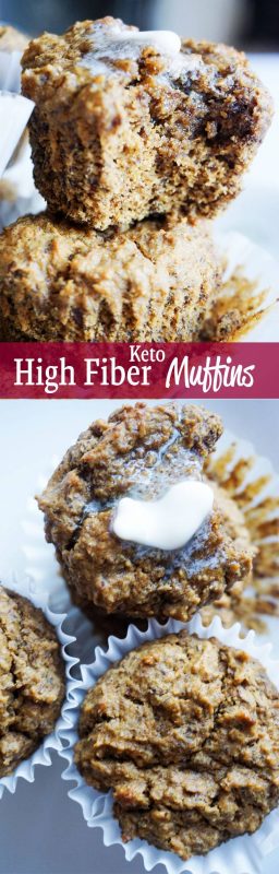 These high fiber muffins are the on the go keto breakfast you've been looking for. Low carb, high fiber!