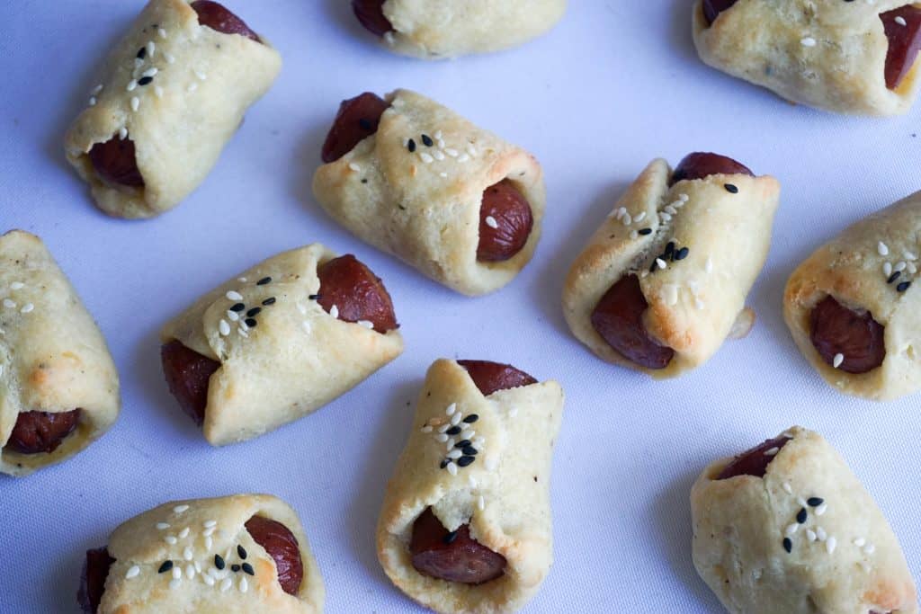 keto pigs in a blanket scattered
