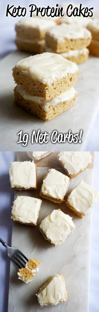 Keto Protein Cake! High fat keto protein cakes that clock in at just 1g Net Carbs each!