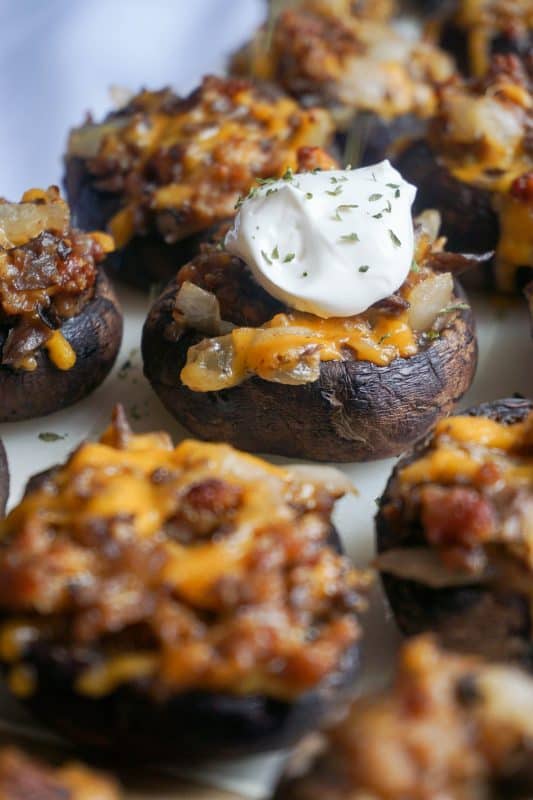 Baked Sausage Stuffed Mushrooms with Cream Cheese Simple Sausage Stuffed Mushrooms - Keto, and Low Carb!