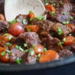 low carb beef stew spoon