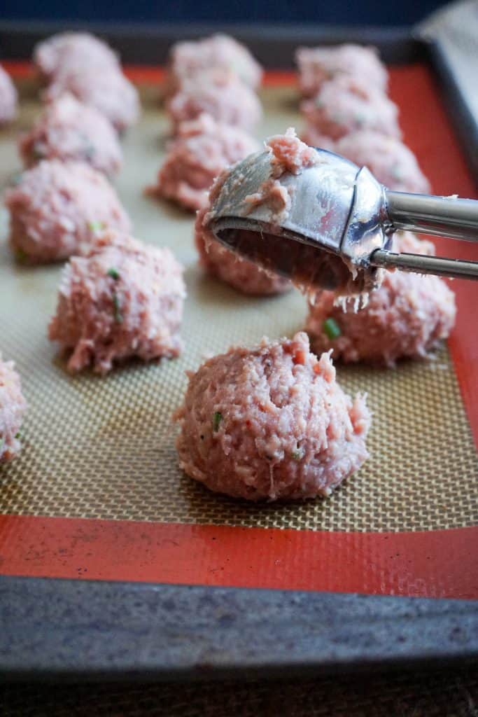 Our Low Carb Chicken Meatballs are  well seasoned and oven baked creating the perfect, juicy meatball!