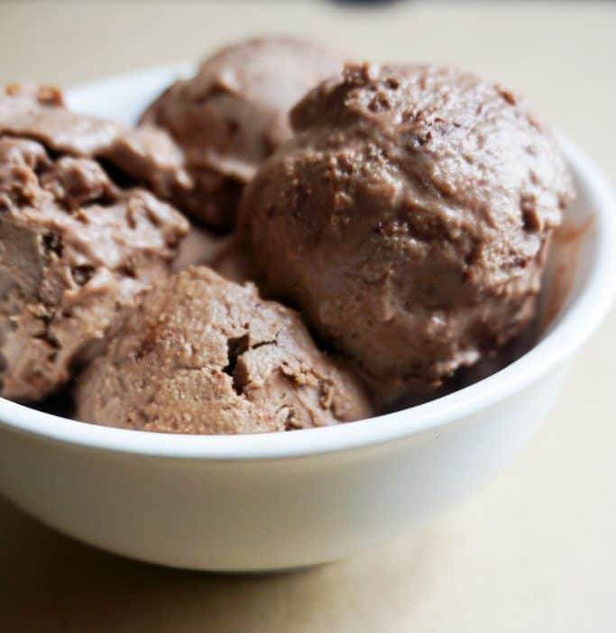 keto ice cream chocolate keto ice cream in a bowl