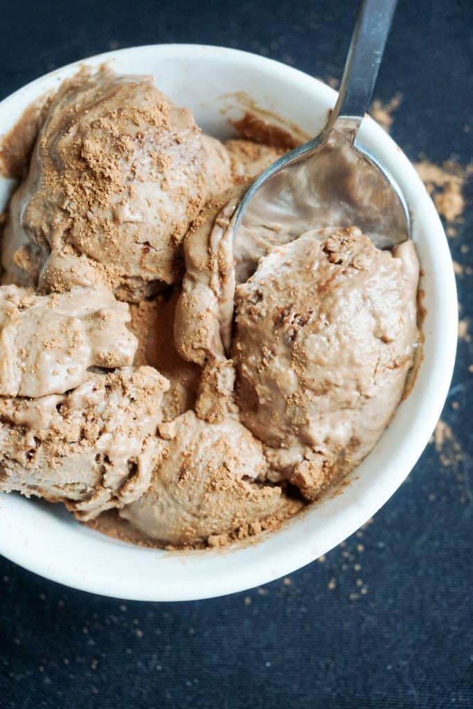 keto chocolate ice cream overhead