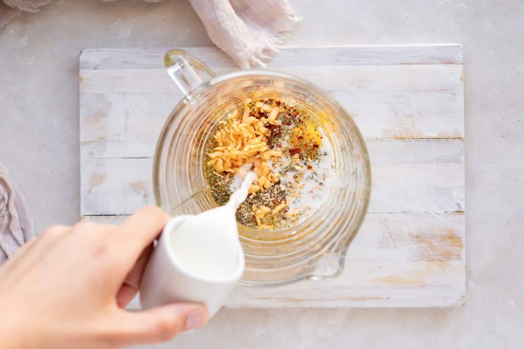 Keto breakfast Casserole Making the breakfast casserole egg mixture