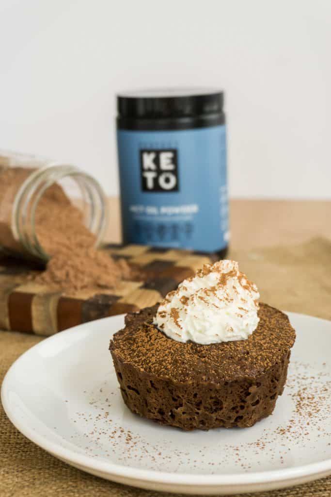 Using Perfect Keto MCT Oil Powder you can also have a delicious chocolate mug cake mix on hand at all times!