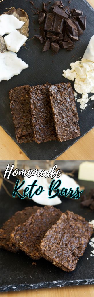 An easy to make high fat keto bar using a delicious mixture of chocolate and coconut!