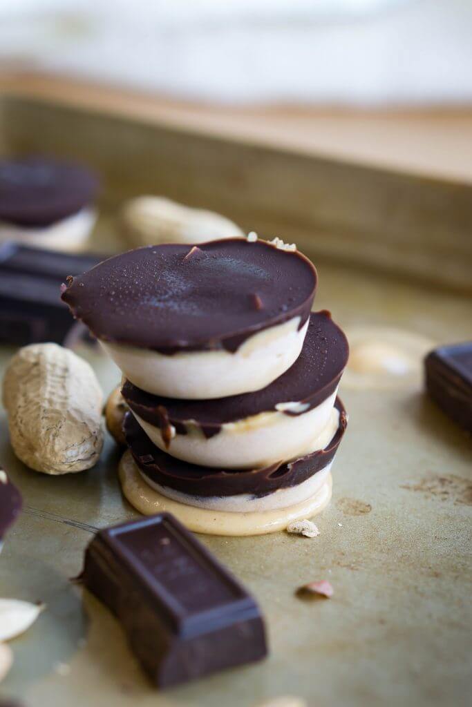 A stack of Snickers flavored fat bombs. 