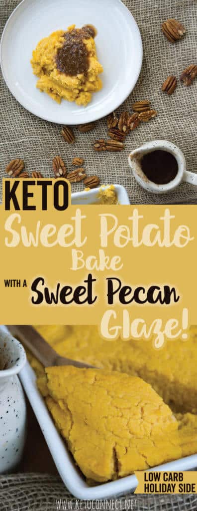 Our Healthy Sweet Potato casserole is the perfect, low carb, keto side dish to serve this year at Thanksgiving and you won't even know the difference!