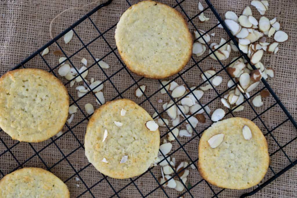 cooling rack with ricotta cookies on it
