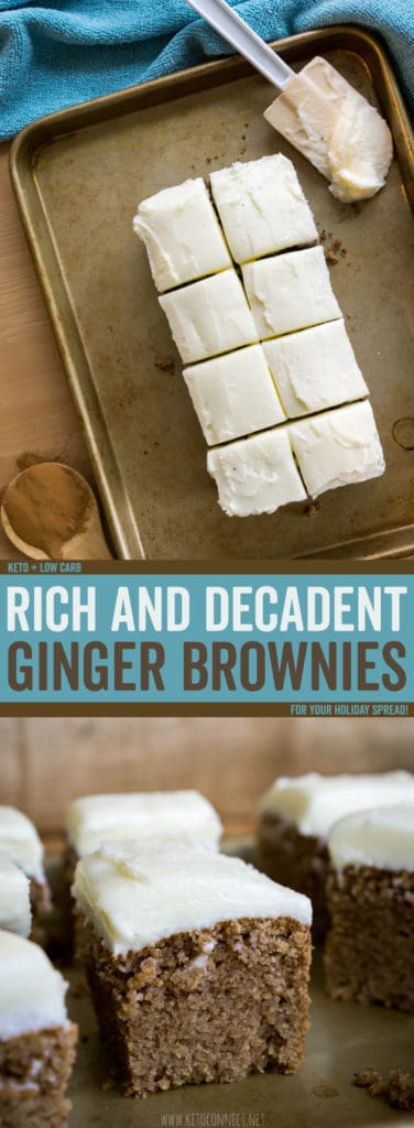 Rich and Decadent Ginger Brownies This Keto Gingerbread Cake is the perfectly moist, low carb dessert to serve at the holidays this year!