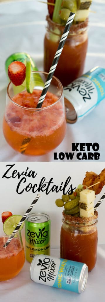 We made two delicious and easy Low Carb Cocktails using the new Zevia cocktail mixers, perfect for celebrating all year round!