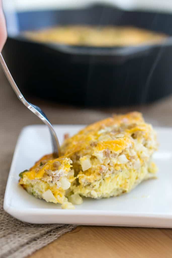 Our double layer Keto Breakfast Casserole is the perfect way to start your day and stay satisfied to power through your work day!