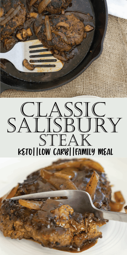 This Keto Salisbury Steak is the perfect combination of hearty meat and rich gravy making it the perfect, low carb weeknight dinner!