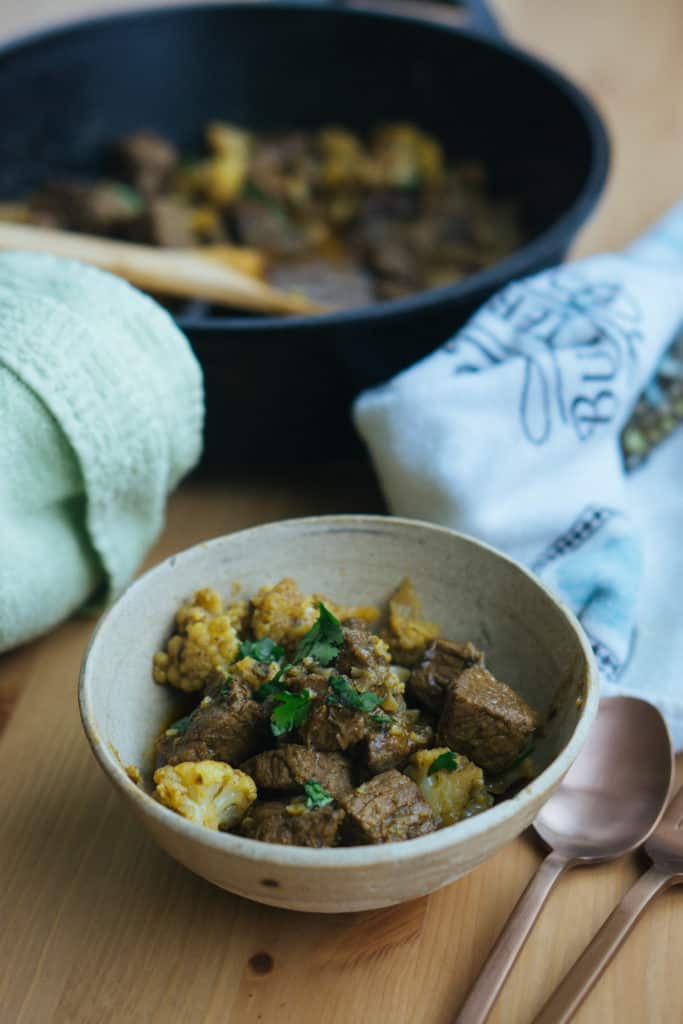 This Keto Curried Beef is the perfect Asian take-out replacement filled with spices, thick curry, and hearty meat!