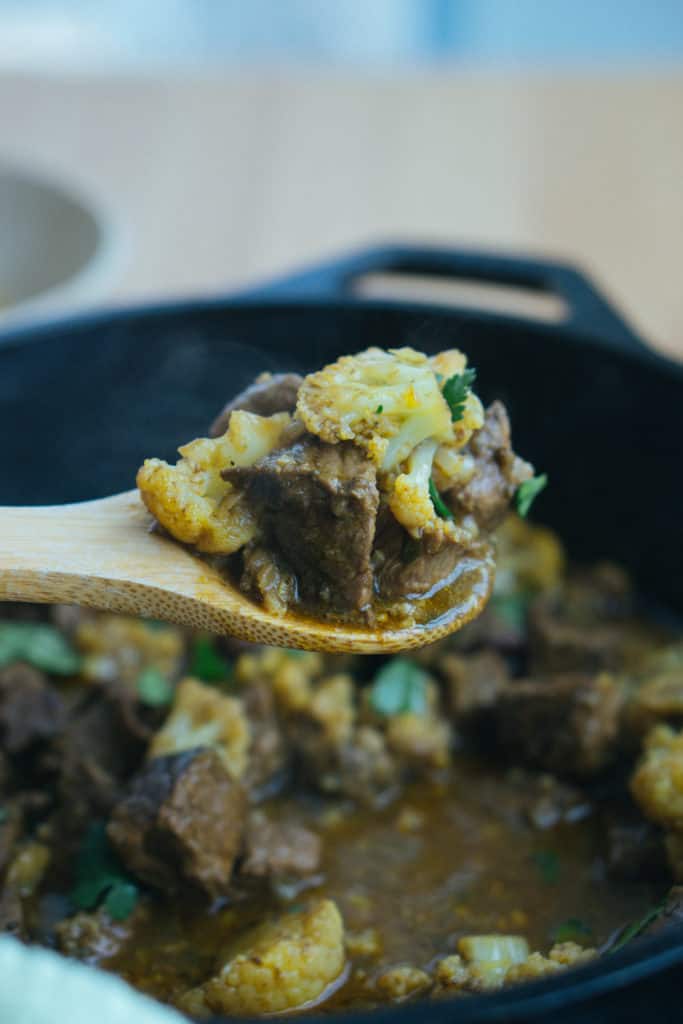 This Keto Curried Beef is the perfect Asian take-out replacement filled with spices, thick curry, and hearty meat!