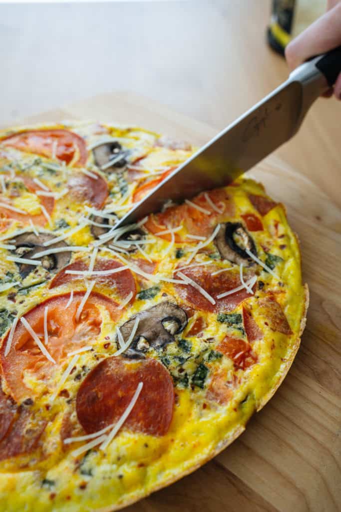 This Low Carb Pizza Frittata is the perfect way to start off your day or meal prep with good fats and protein!