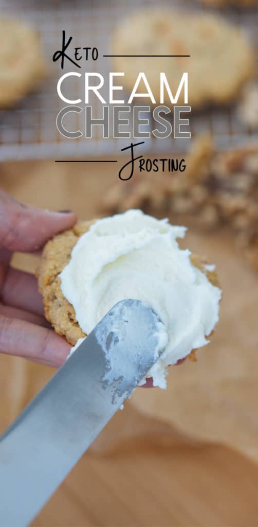 This simple cream cheese frosting is the perfect sugar free, keto addition to your favorite dessert!