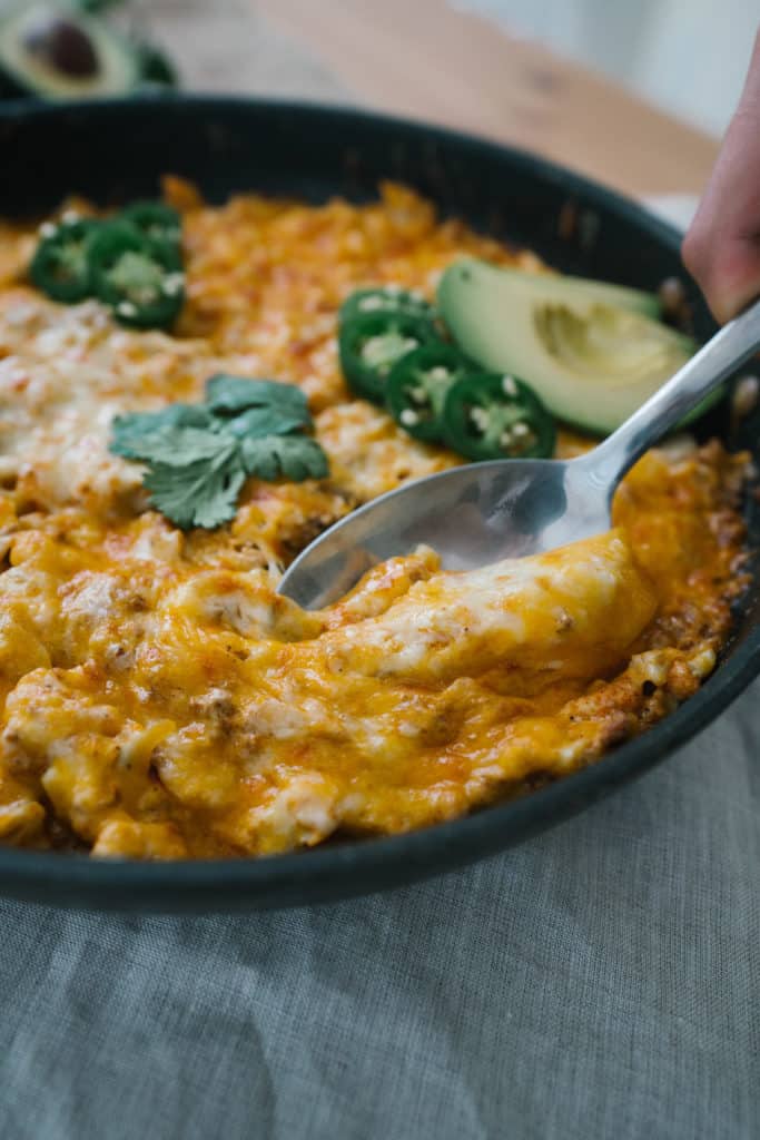 This low carb Chorizo Dip is the perfect one skillet meal or appetizer to serve at your next family dinner or game night!