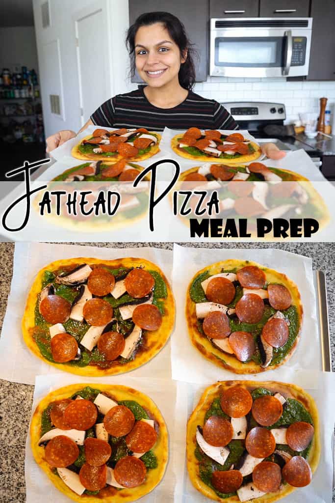 These fathead pizzas can be prepared ahead of time and stored which are perfect to pull out for a quick, healthy, low carb meal.