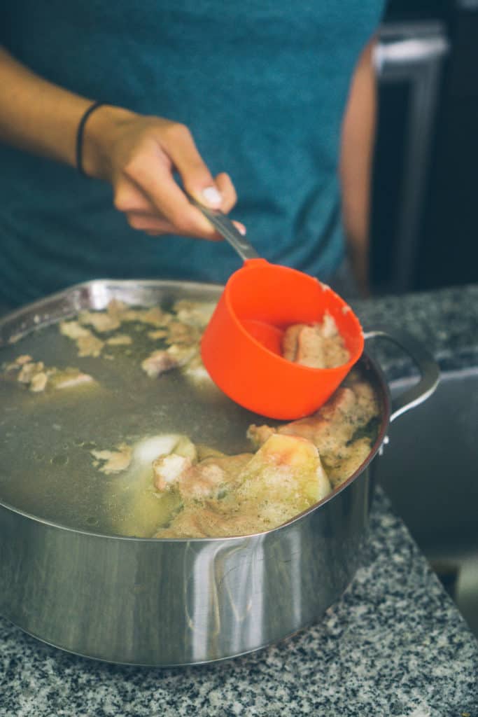 Our keto Instant Pot Bone Broth is simple to make and perfect for sipping on, using in stews and chilis, and getting in nutrients and electrolytes in a delicious way!