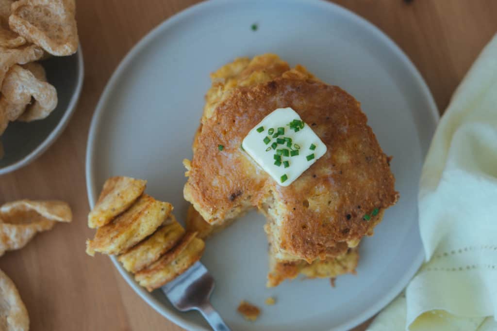 These keto Pork Rind Pancakes are zero carb and packed with flavor for a perfect side dish to complete your next dinner!