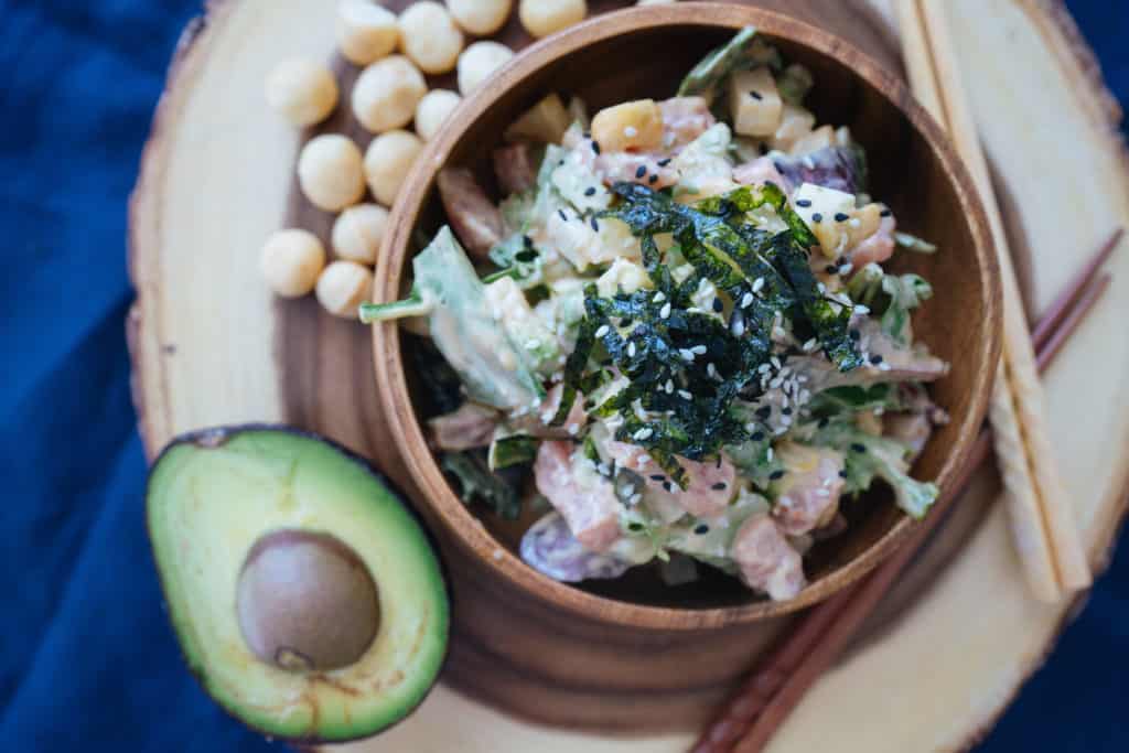 is rice paper keto Spicy ahi poke