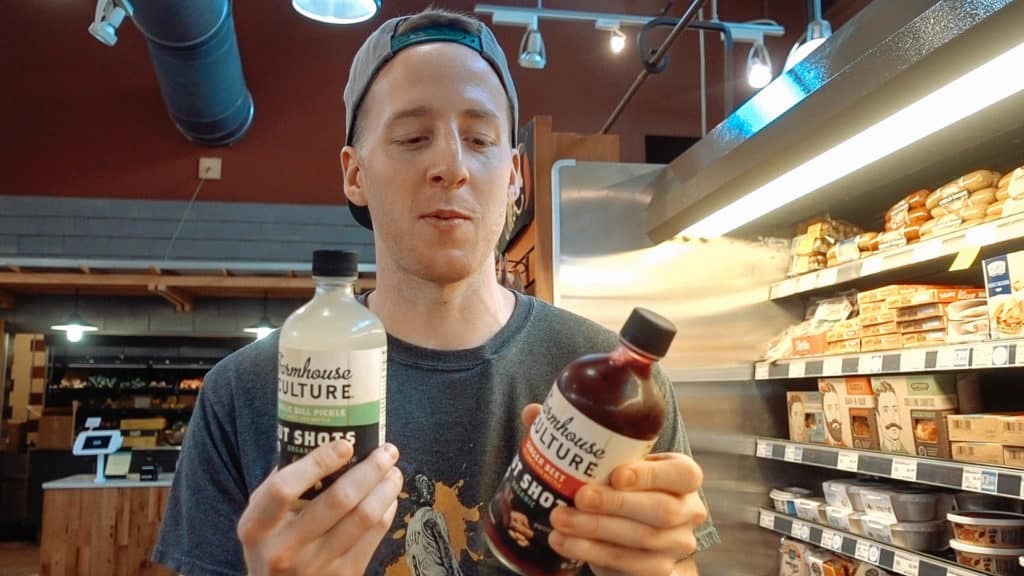 Farmhouse culture gut shots have less sugar than kombucha and still tons of probiotics. all while being low carb! 