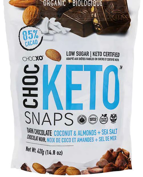 chocxo keto snaps package from costco