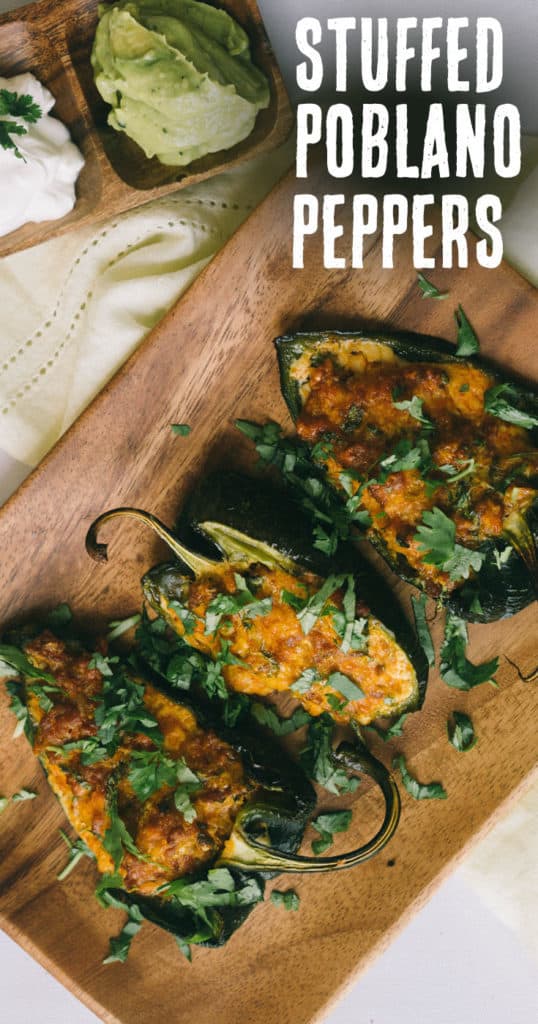 This easy stuffed peppers recipe uses poblano peppers and chroizo for the perfect low carb 30 minute keto dinner for any night of the week!