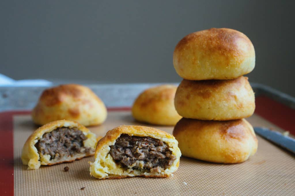 Our Keto Sausage Balls use a simple fathead dough and fatty, seasoned sausage to make the perfect mini breakfast sandwich!